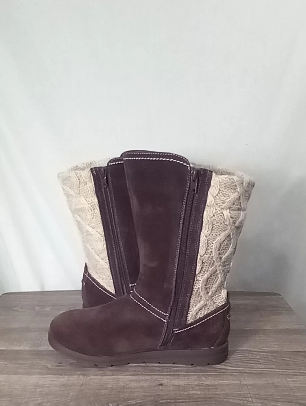 Muk Luks Brown Mid Calf Stacy Boots Size 9
